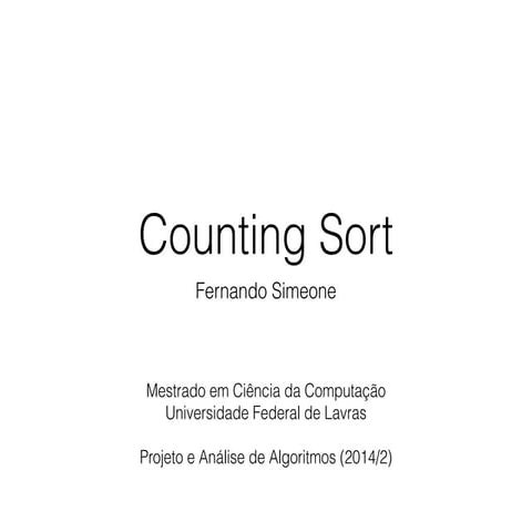 Algoritmo Counting sort