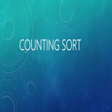 Counting sort | PPT