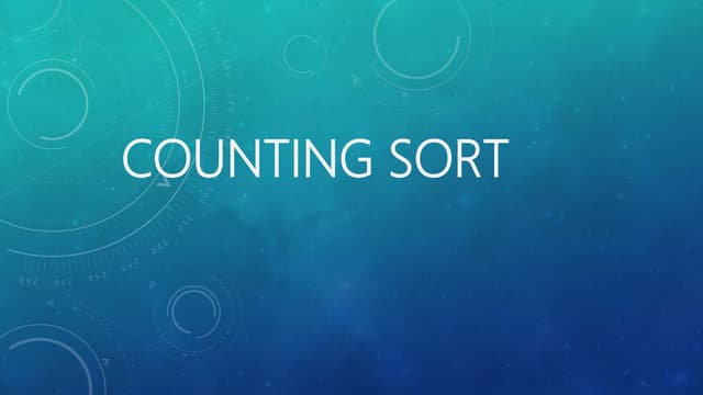 Counting sort