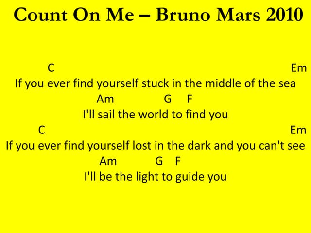 Count On Me Count On Me