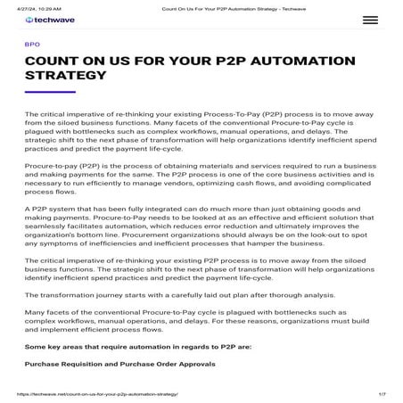 Count On Us For Your P2P Automation Strategy - Techwave.pdf