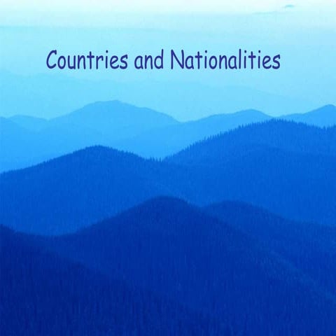 Countries And Nationalities   Eso
