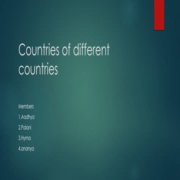 Countries of different countries across the globe | PPTX