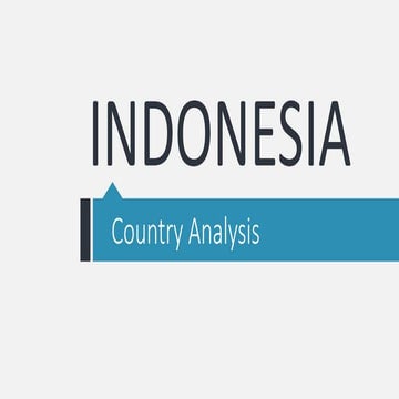 Indonesia: Country Analysis (International Marketing)
