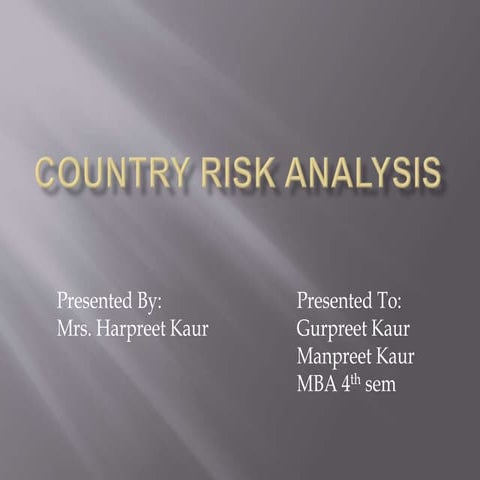 Country risk analysis
