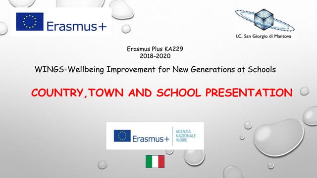 Country, town and school presentation italy
