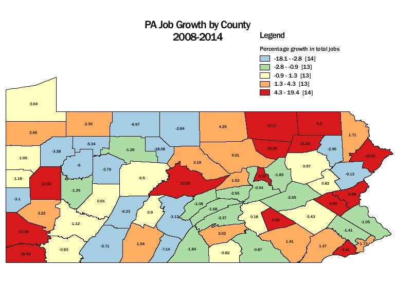 PA County Job & Wage Maps