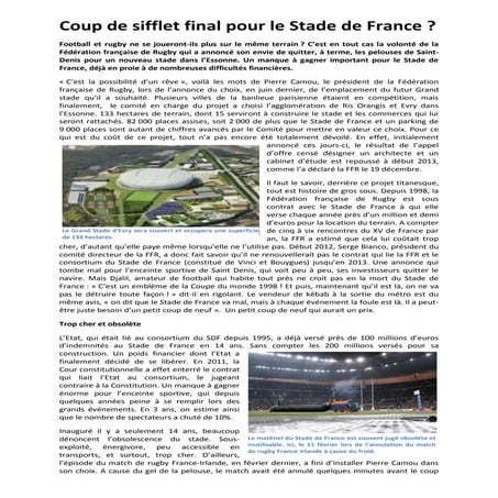 Coup de sifflet final pour le stade de france
