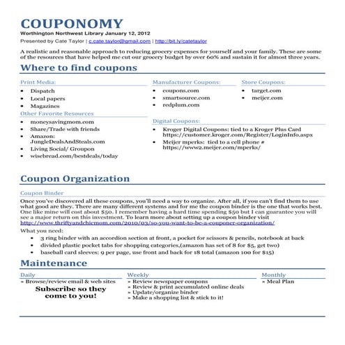 Couponomy handout