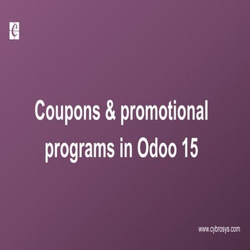 Coupons and Promotional Programs in Odoo 15
