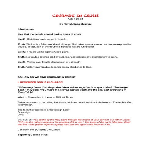 Courage in crisis | PDF