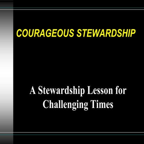 Courageous Stewardship