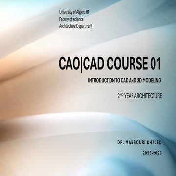 Comprehensive Introduction to CAD and 3D Modeling for Architecture ...