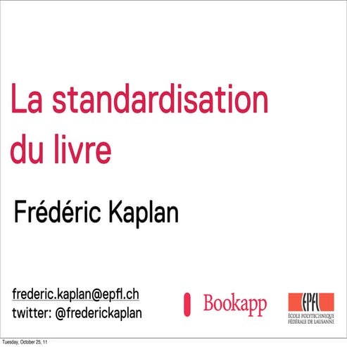 La standardisation du livre