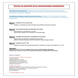 Cours français : description - 8ème...