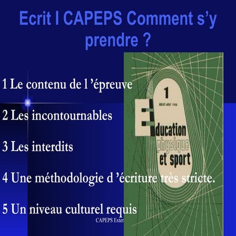 Cours pour le CAPEPS par J Gleyse