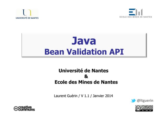 Bean Validation - Cours v 1.1