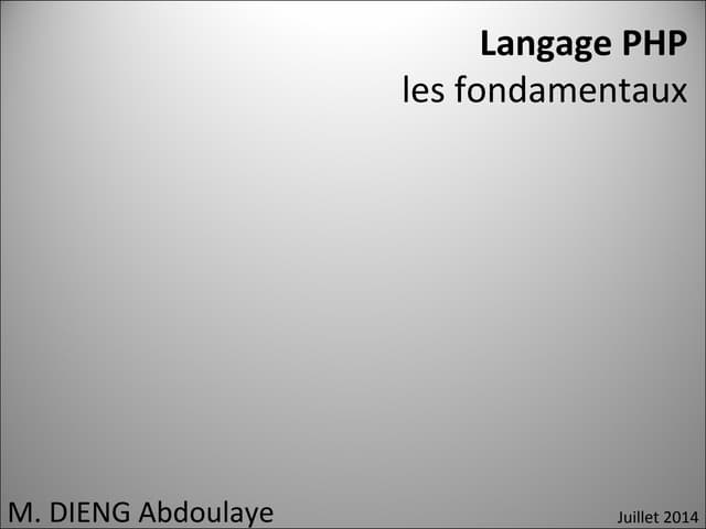 .php1 : les fondamentaux du PHP