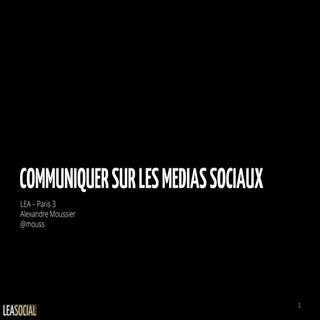 Cours #2 Communication 2.0, communi...