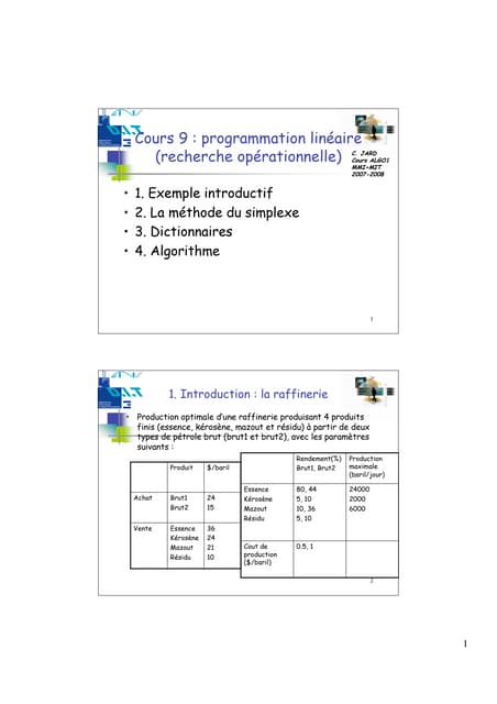 Cours9 programmation linéaire