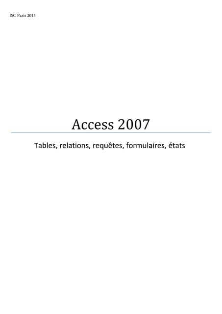 Cours access 2007 semestre_1