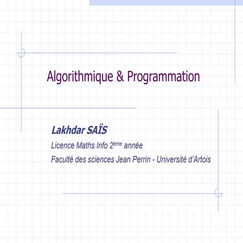 cours algorithmes et programmation pour débutant