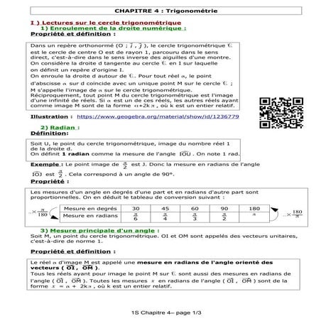Courschapitre4 trigonometrie