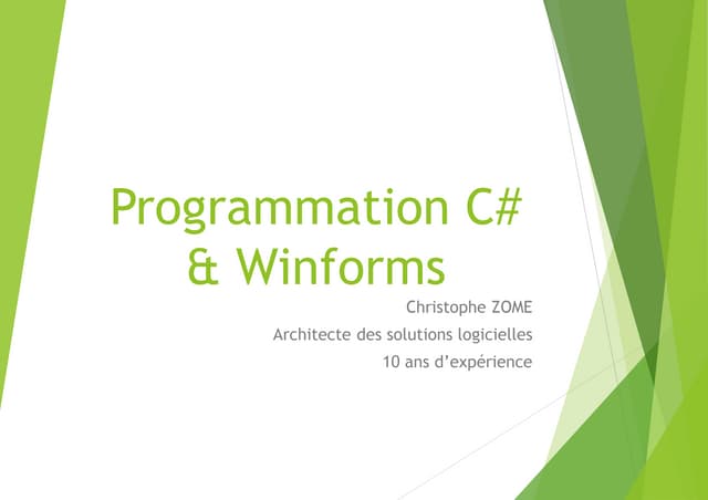 Presentation Csharp et winforms