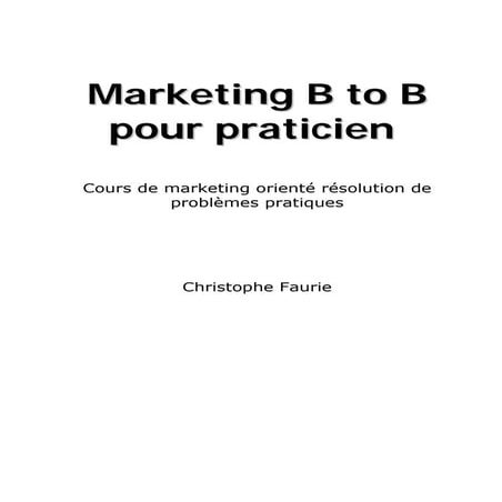 Marketing B to B pour praticien
