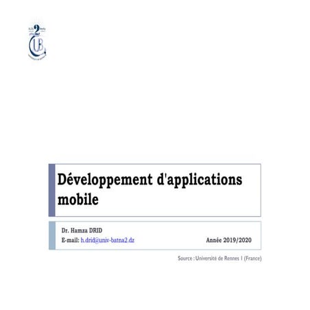 cours développement mobiles hamza_drid_2020 | PDF