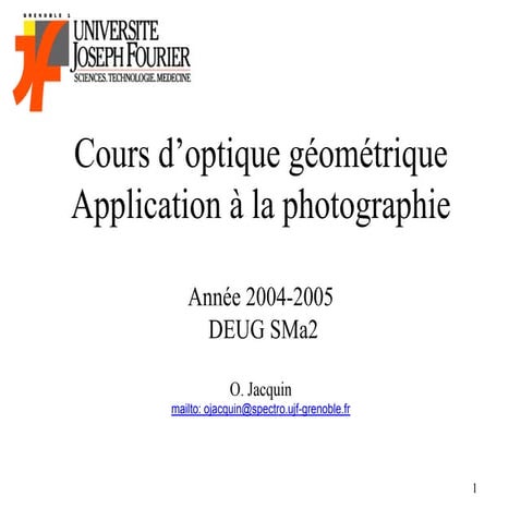 Cours doptique géométrique