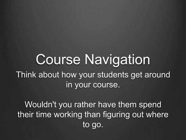 Course navigation
