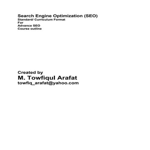 Course outline-seo