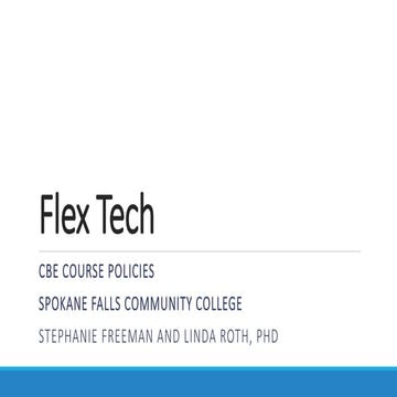 CBE Course Policies Faculty Development Model - Competency-Based Education