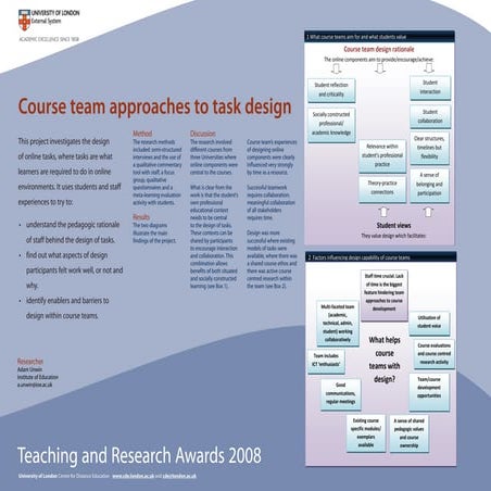 Course Team Approaches To Task Design:  Adam Unwin