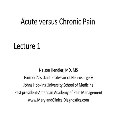Course 1 acute versus chronic pain | PPT