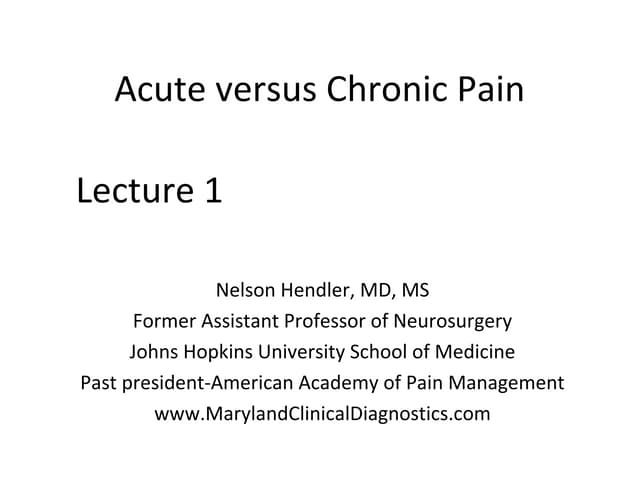 Course 1 acute versus chronic pain