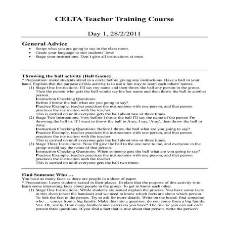 CELTA Course activities