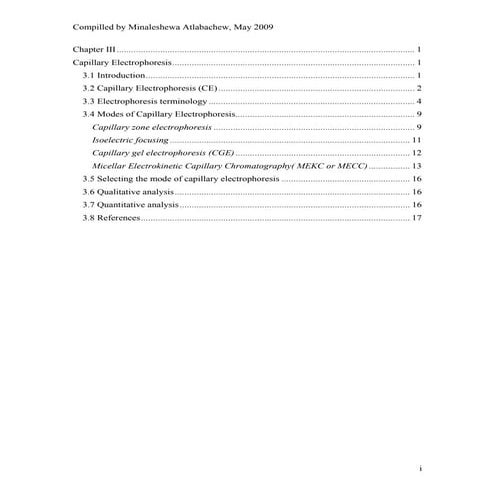 capillary electrophorosis techniques