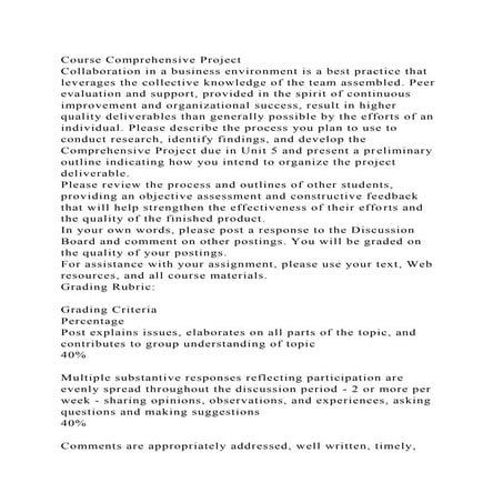 Course Comprehensive ProjectCollaboration in a business environmen.docx