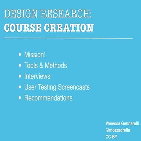 Design Research: Course Creation
