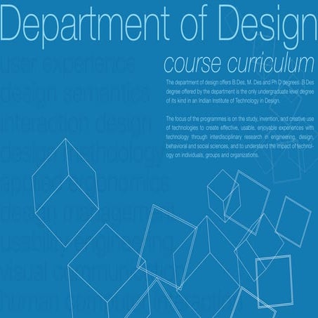 Course curriculum, Department of Design, IITG- India