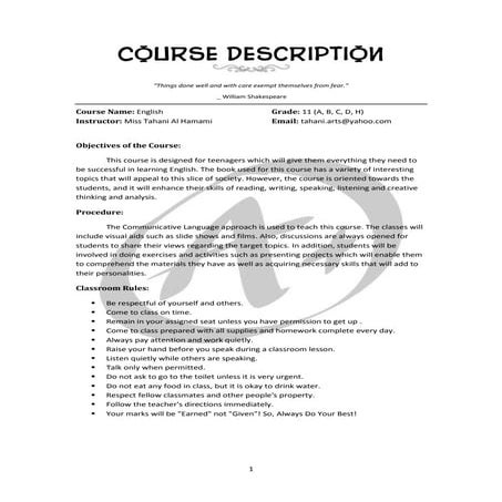 Course Description
