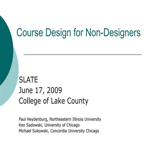 Course Design for Non-Designers