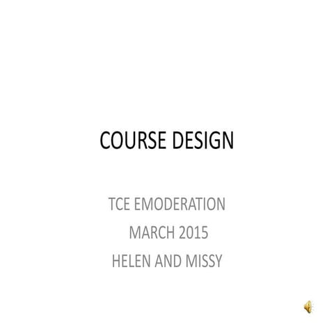 Course design TCE March 2015