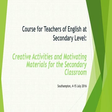 Course for teachers of english at secondary level