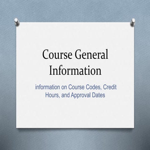 Course general information