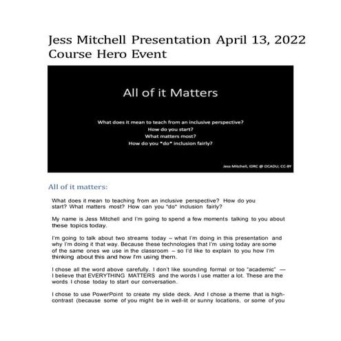 Everything Matters: Inclusive Design