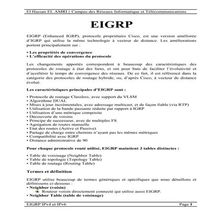 Cours eigrp i pv4 et ipv6