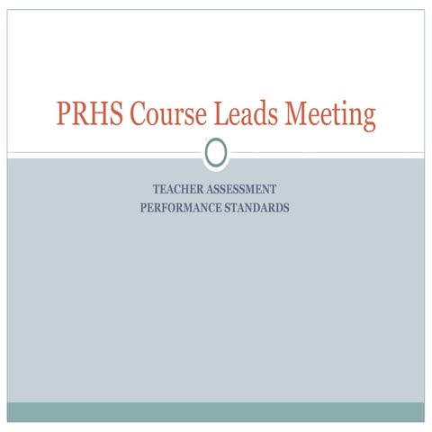 Course leads meeting teacher assessment